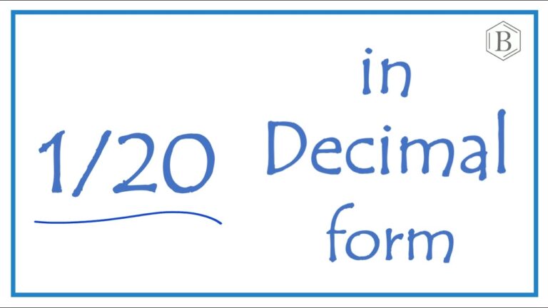 1 20 As A Decimal YouTube