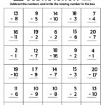 10 Printable Subtraction Fill In The Blanks Worksheets numbers 1 20 For Kindergarten 1st Grade 2nd Grade Math Subtraction Worksheets Etsy