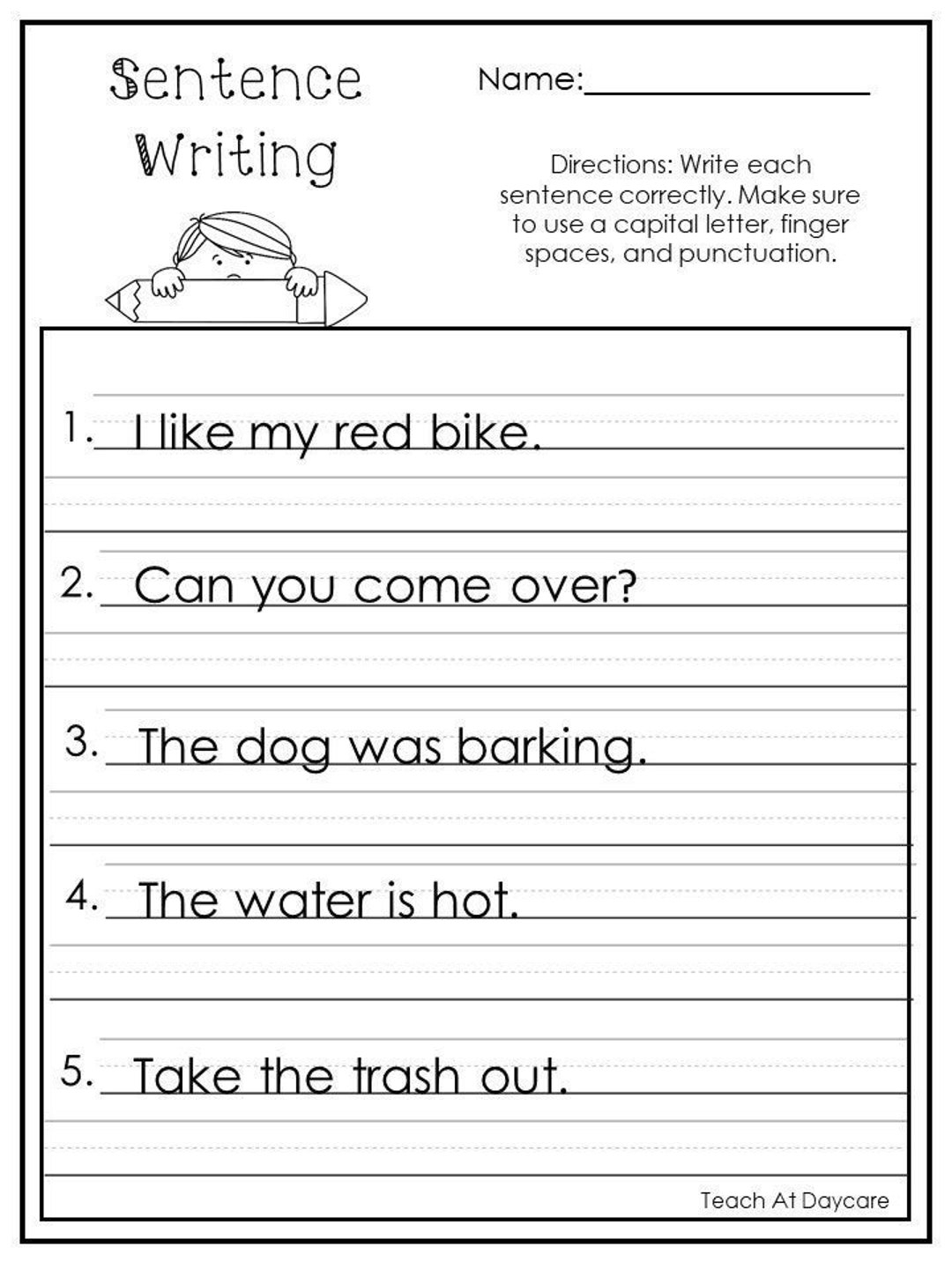 10 Printable Write The Sentence Worksheets 1st 3rd Grade ELA Worksheets Etsy Sweden