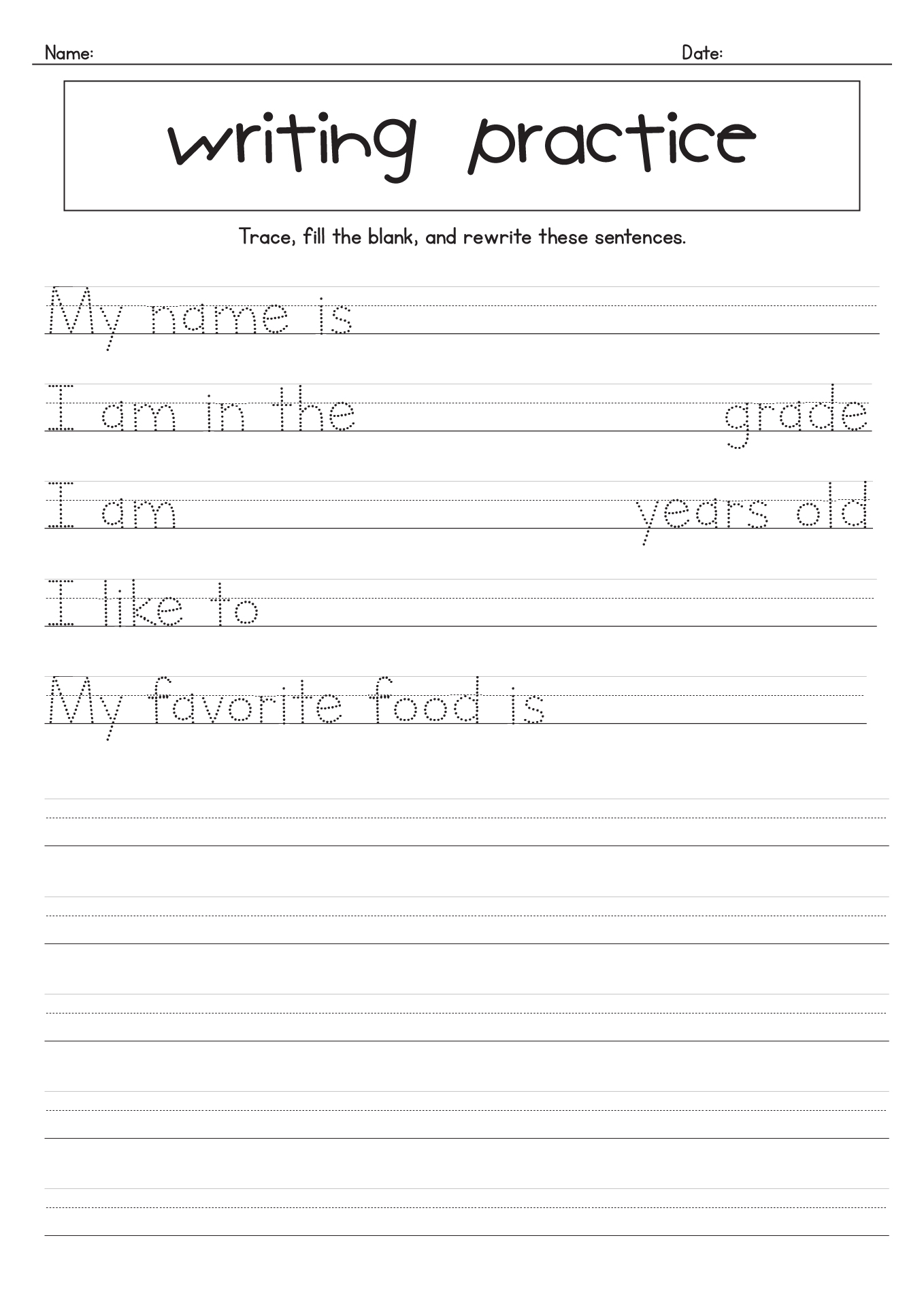 19 Writing Worksheets For 1st Graders Free PDF At Worksheeto