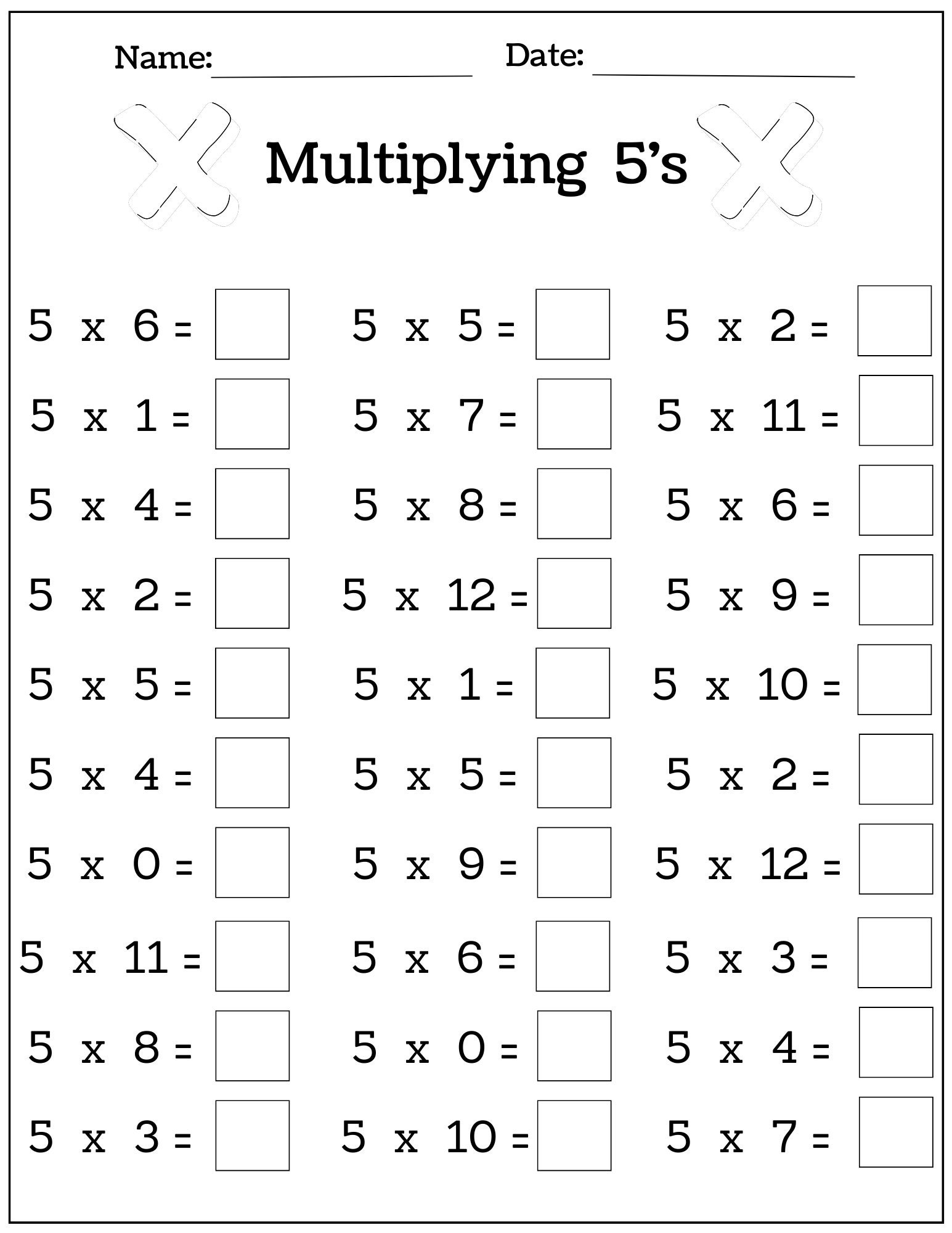 multiplication and division sheets