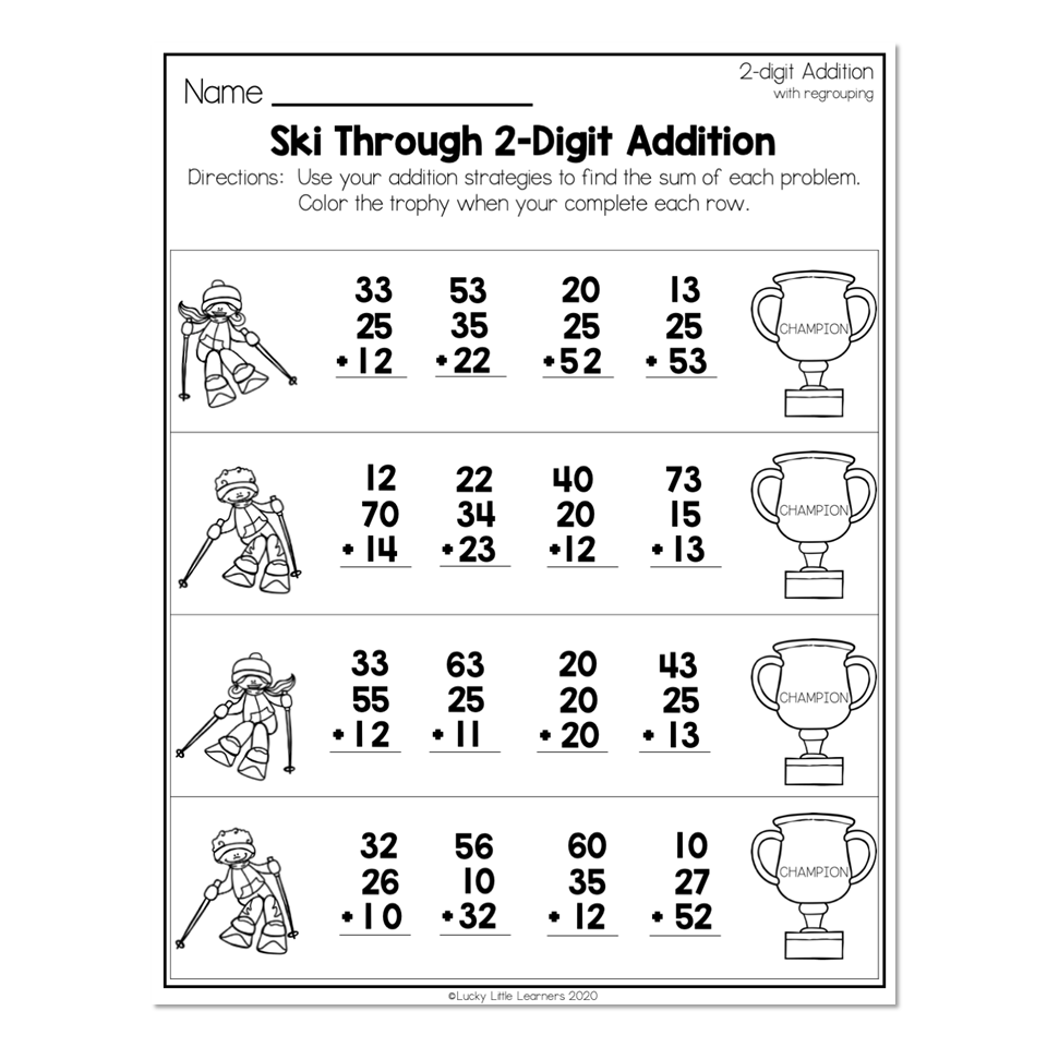 addition worksheets for grade 2