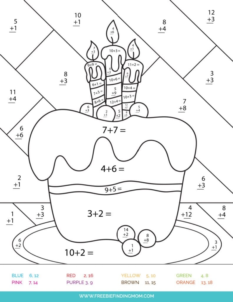 3 Free Addition Color By Number Printables 3 Free Addition Color By Number Printables