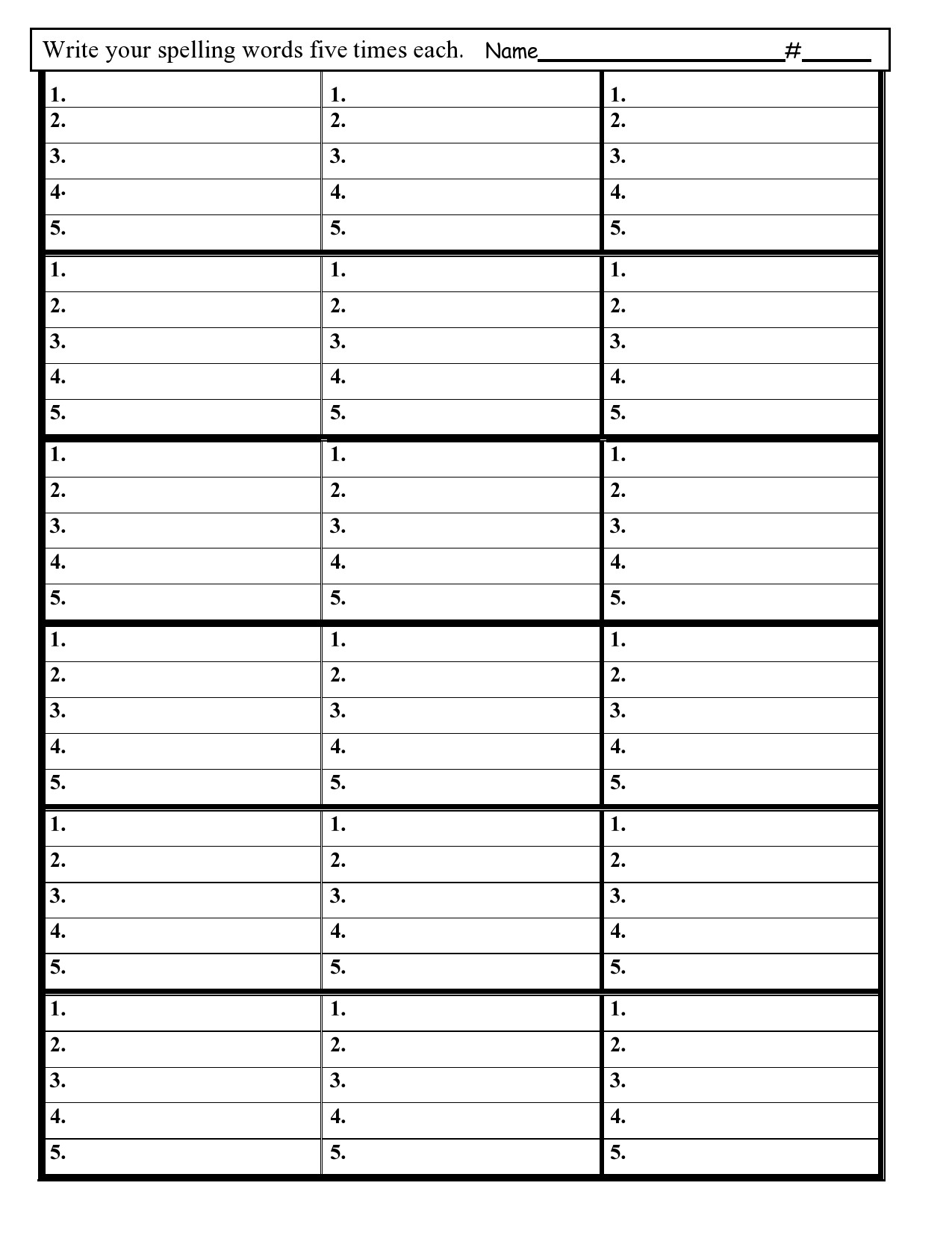38 Printable Spelling Test Templates Word PDF TemplateLab Worksheets Library