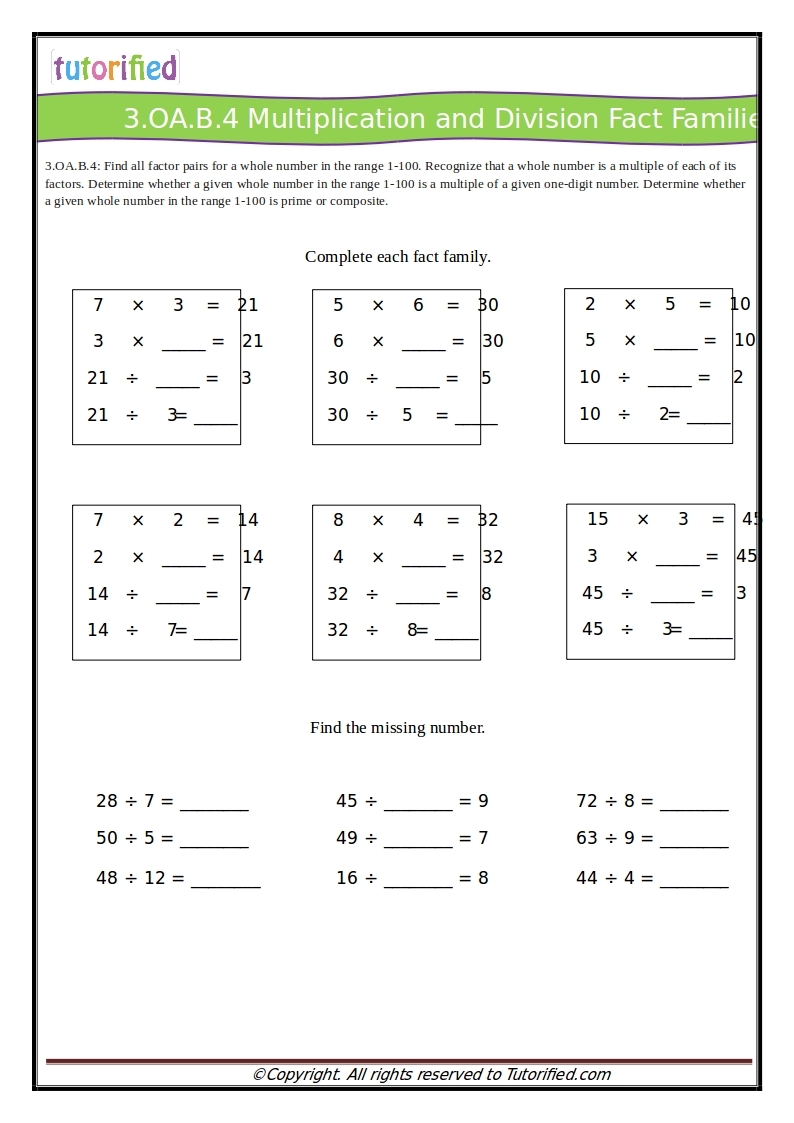 third grade multiplication worksheets