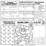 3rd Grade Math Reading Worksheets Homeschool Test Review