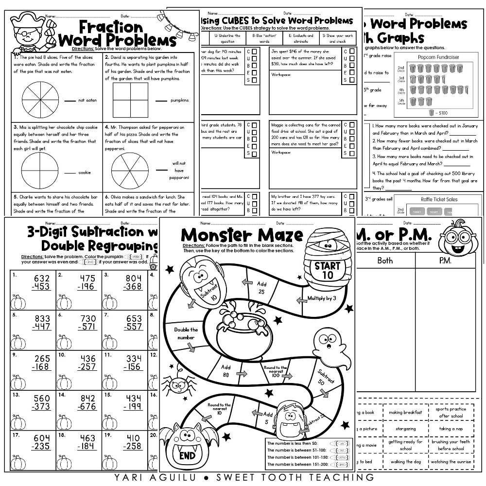 third grade math worksheets
