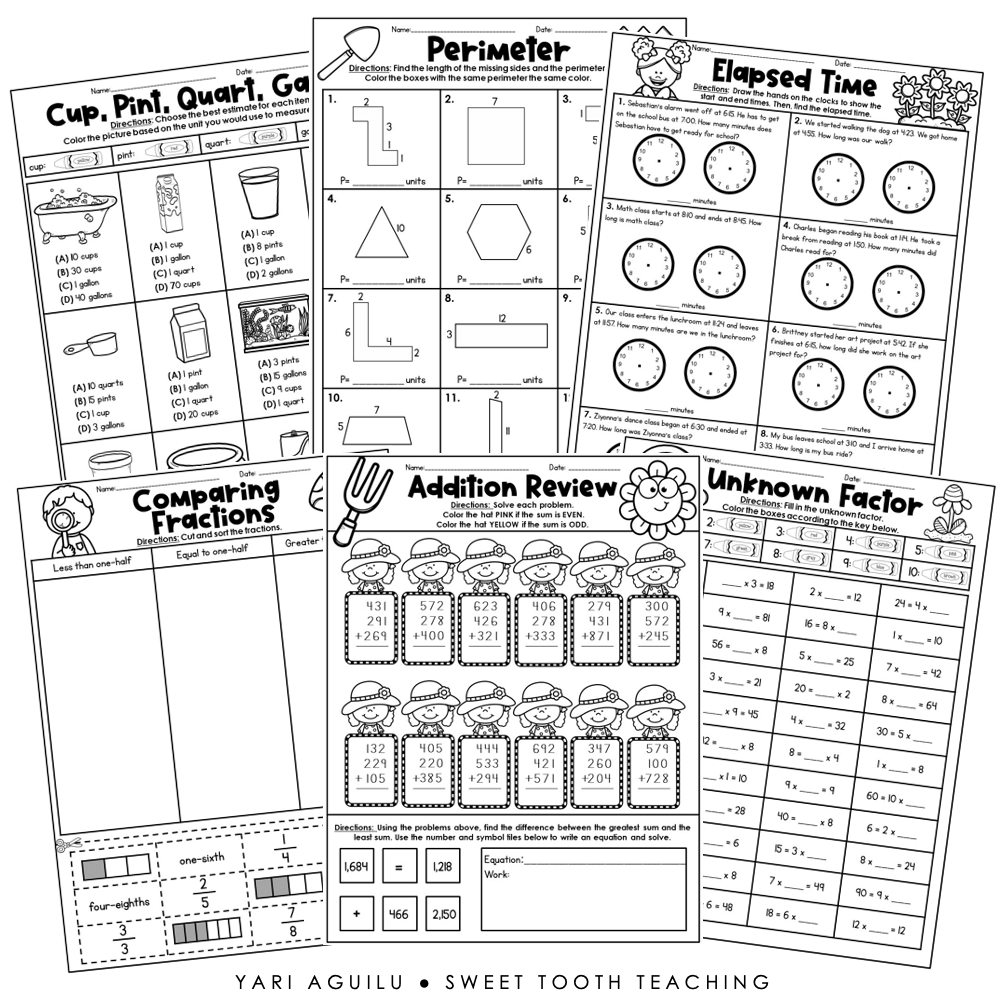 math sheets for 3rd graders