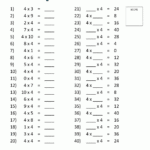 4 Times Table Worksheet Page