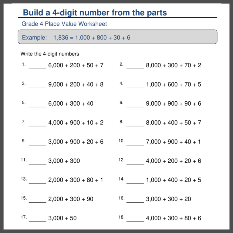 4th Grade Place Value Rounding Worksheets Made By Teachers