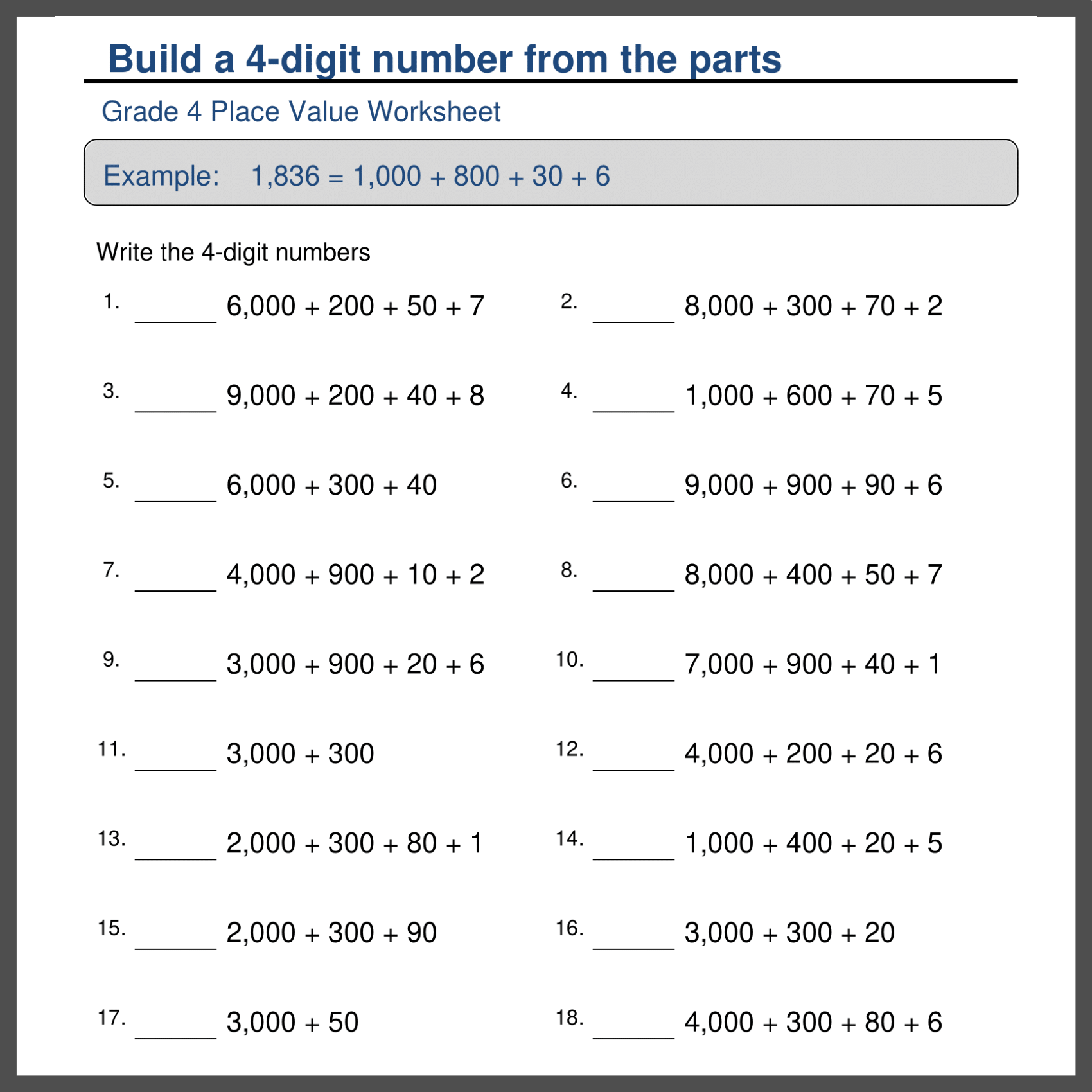 4th Grade Place Value Rounding Worksheets Made By Teachers