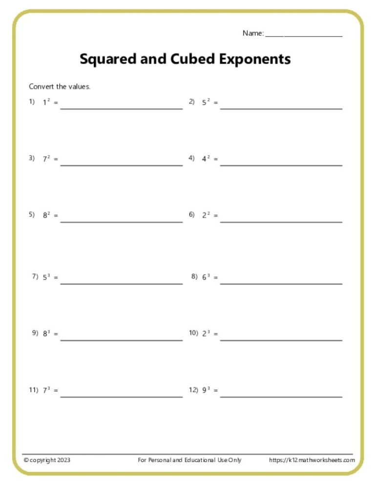 7th Grade Algebra Worksheets