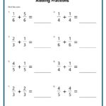 Adding And Subtracting Fractions Worksheets