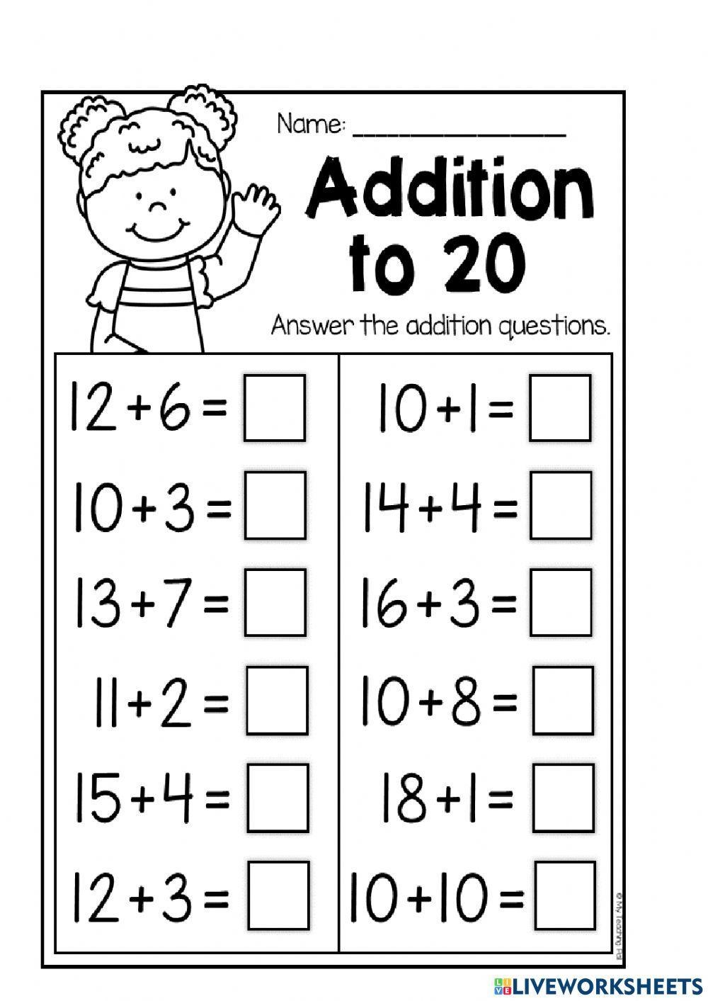 Adding And Subtracting Through 20 Worksheet Worksheets Library