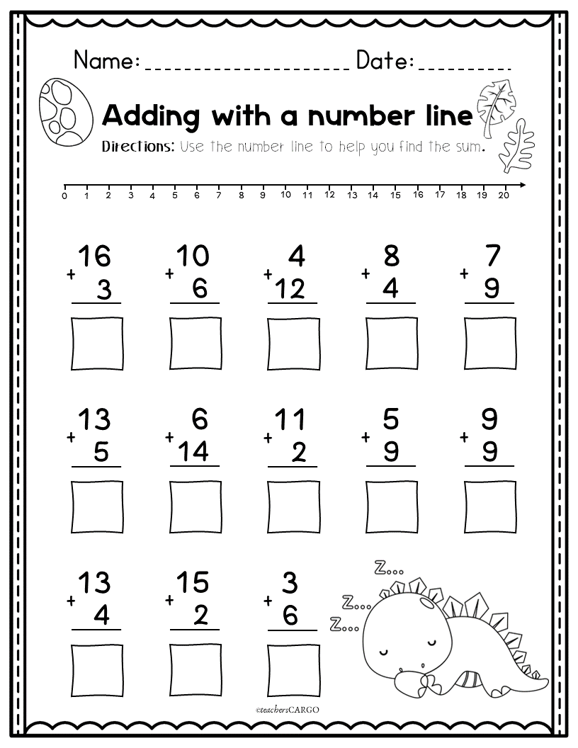 Addition And Subtraction Within 20 Printable Number Lines To 20 Made By Teachers