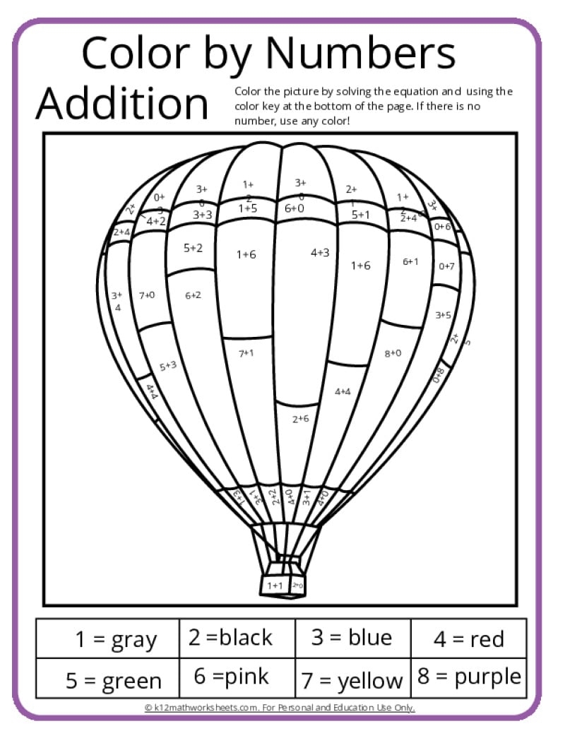 color by number worksheets