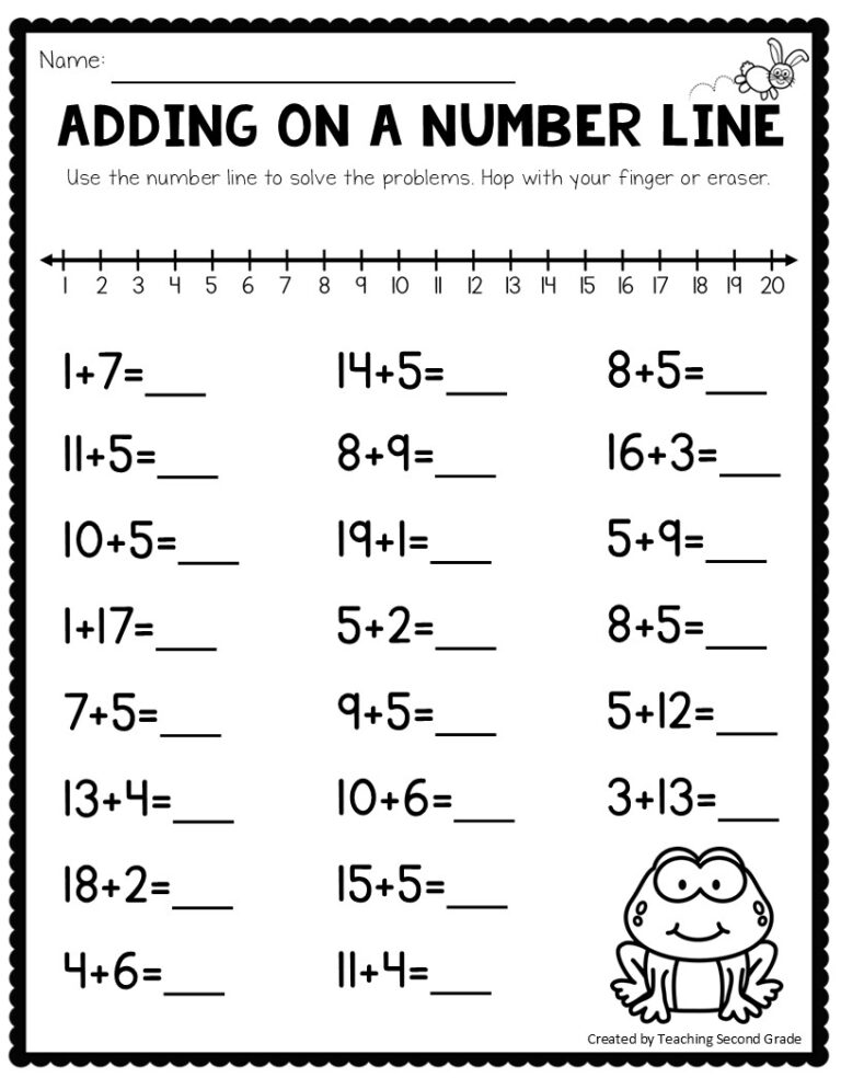 Addition Using A Number Line Worksheets No Prep Math Worksheets 1st 2nd Grade Teaching Ideas Made Easy
