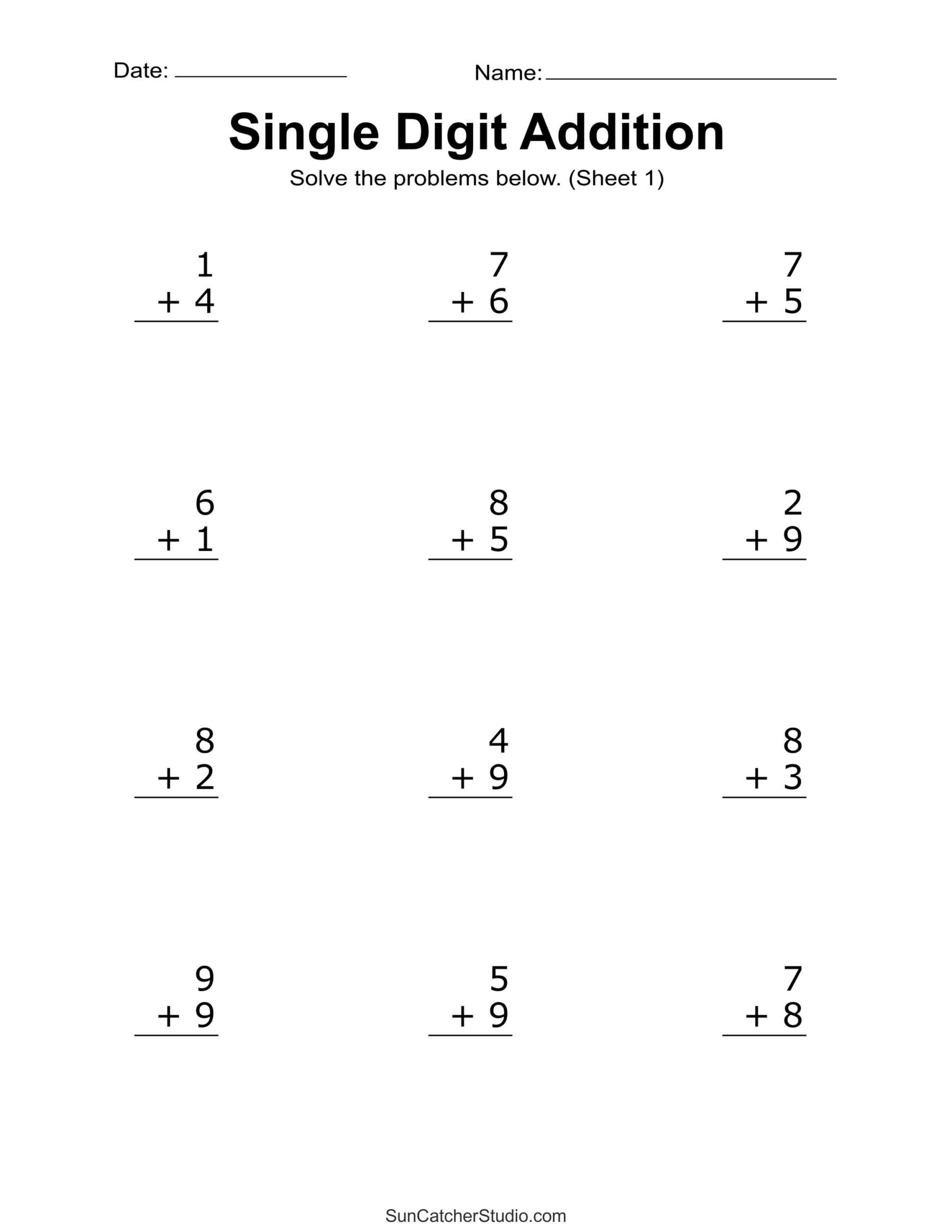 printable math problems for 1st graders