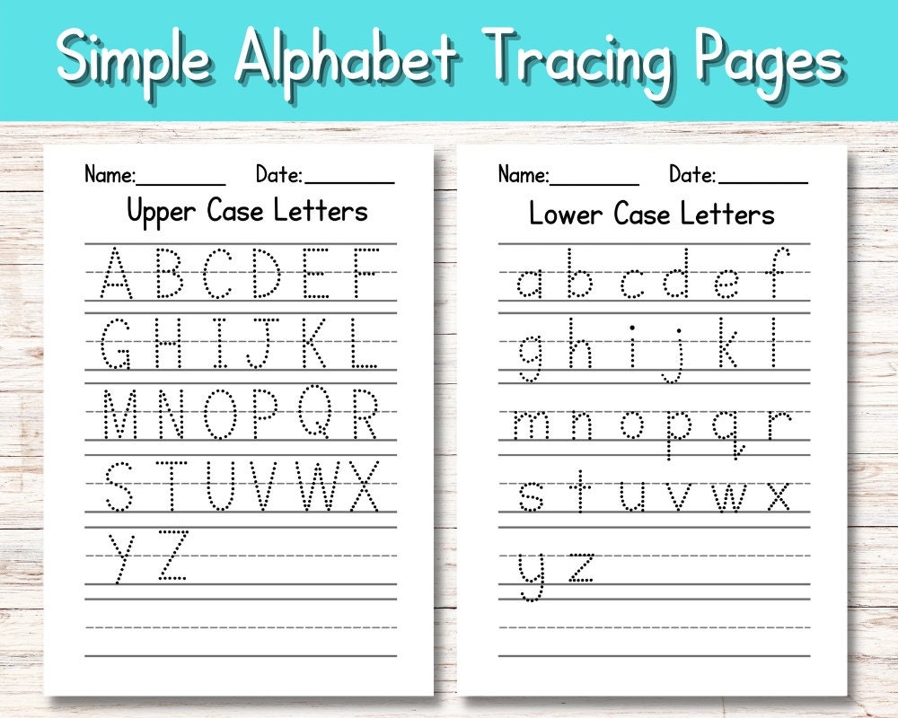 Alphabet Tracing Sheet For Kindergarten And Preschool Classrooms And Home Writing Practice Copy Work For Kids Pre K Alphabet Tracing Etsy