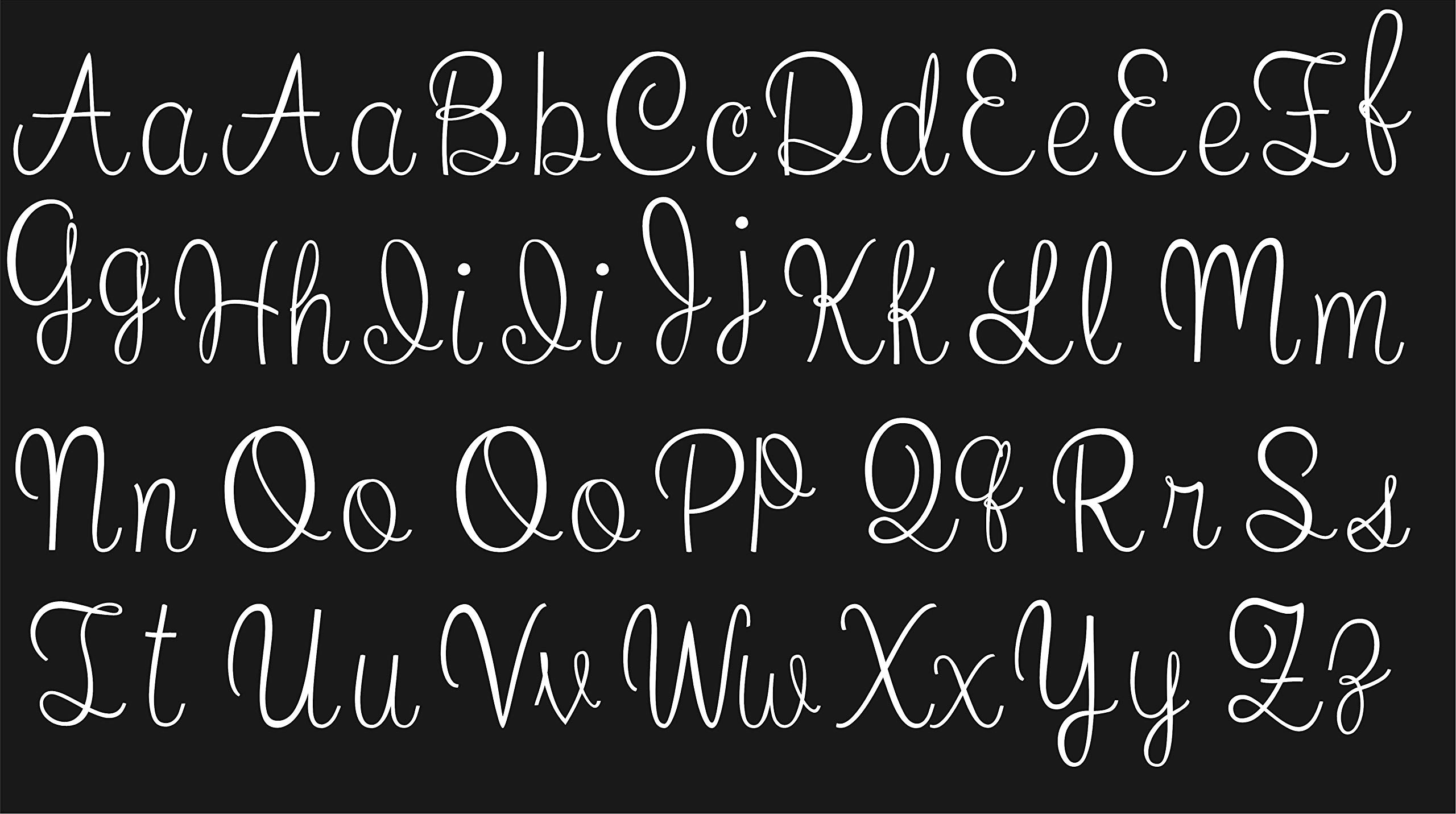 alphabet in cursive lowercase and uppercase
