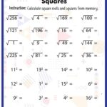 Calculating Squares Roots And Squares Worksheet Worksheets Library