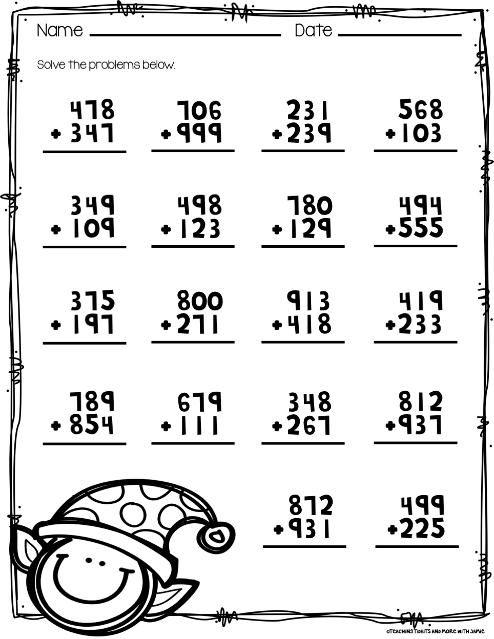 Christmas Math Printables Worksheets Library