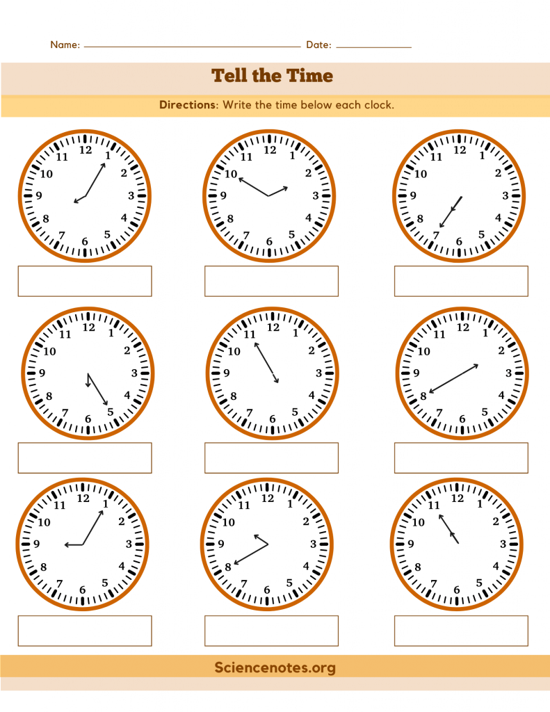 telling time clock worksheets