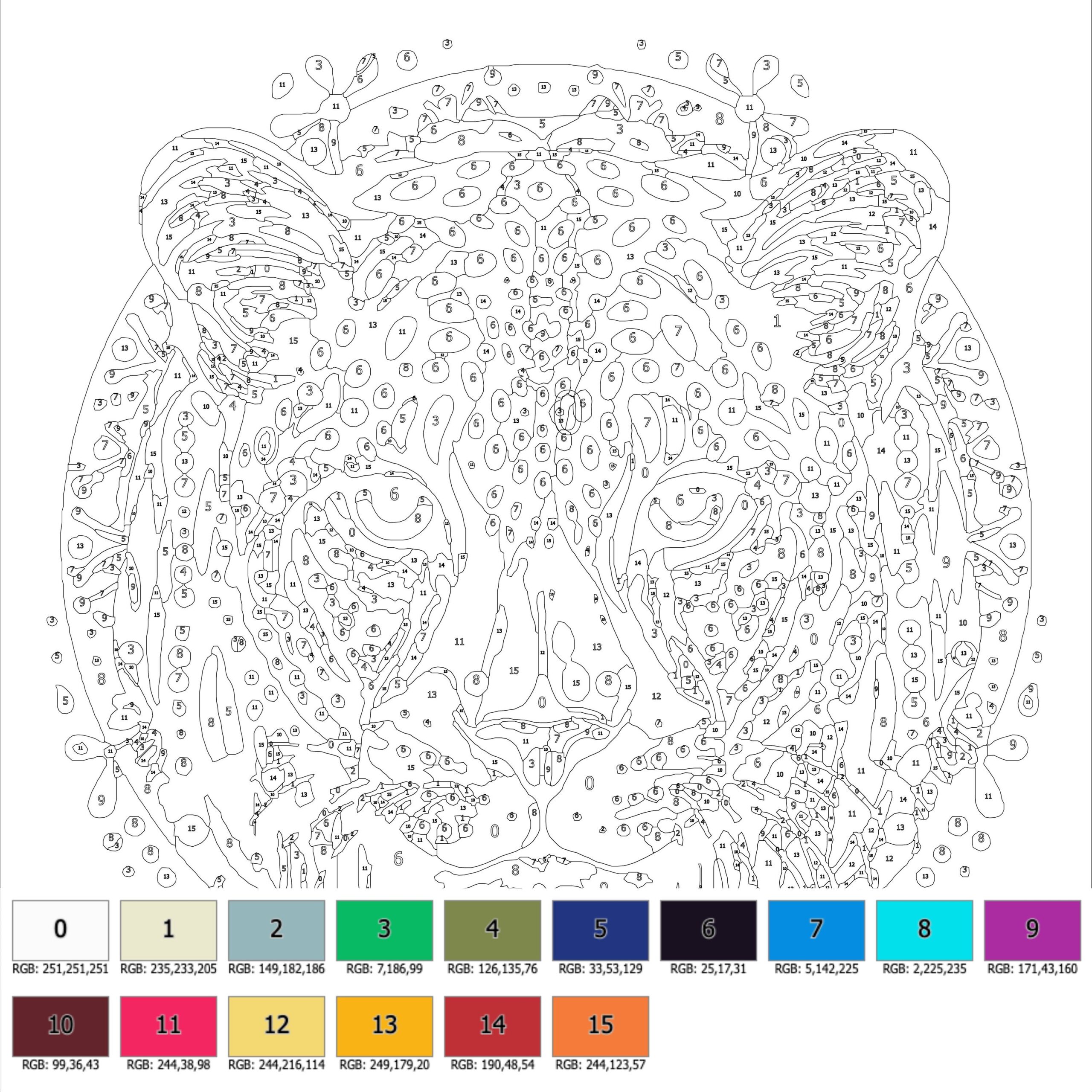 color by number printables for adults