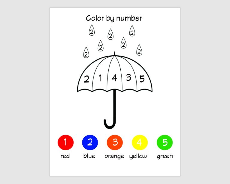 Color By Number Kids Coloring Page Easy Coloring Page For Kids Simple Coloring Color By Numbers Printout Pages Kids Coloring Activity Etsy