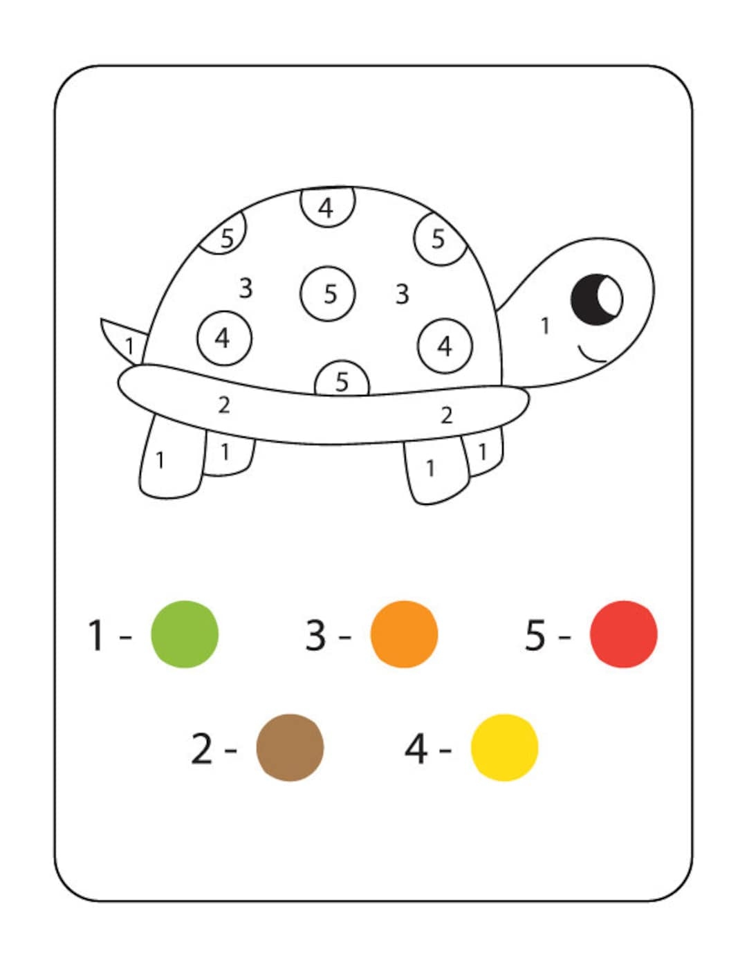 Color by numbers Coloring Pages For Kids Etsy Israel