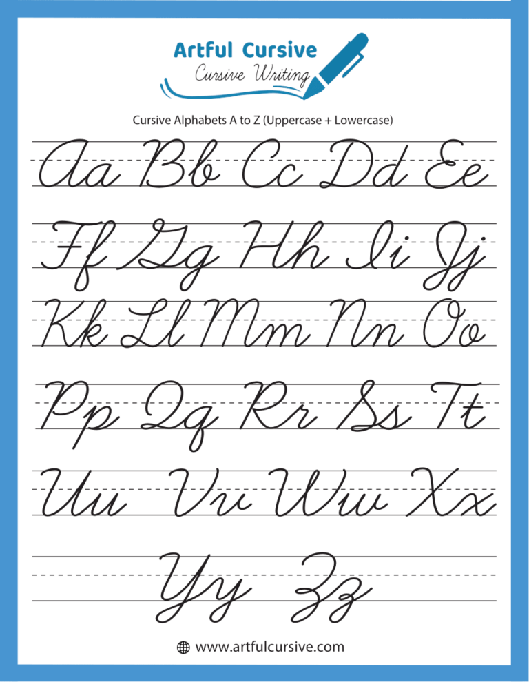 Cursive Alphabet Letters Learn A To Z Cursive Writing