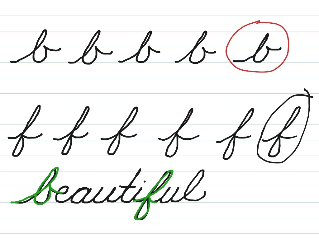 b in cursive lowercase