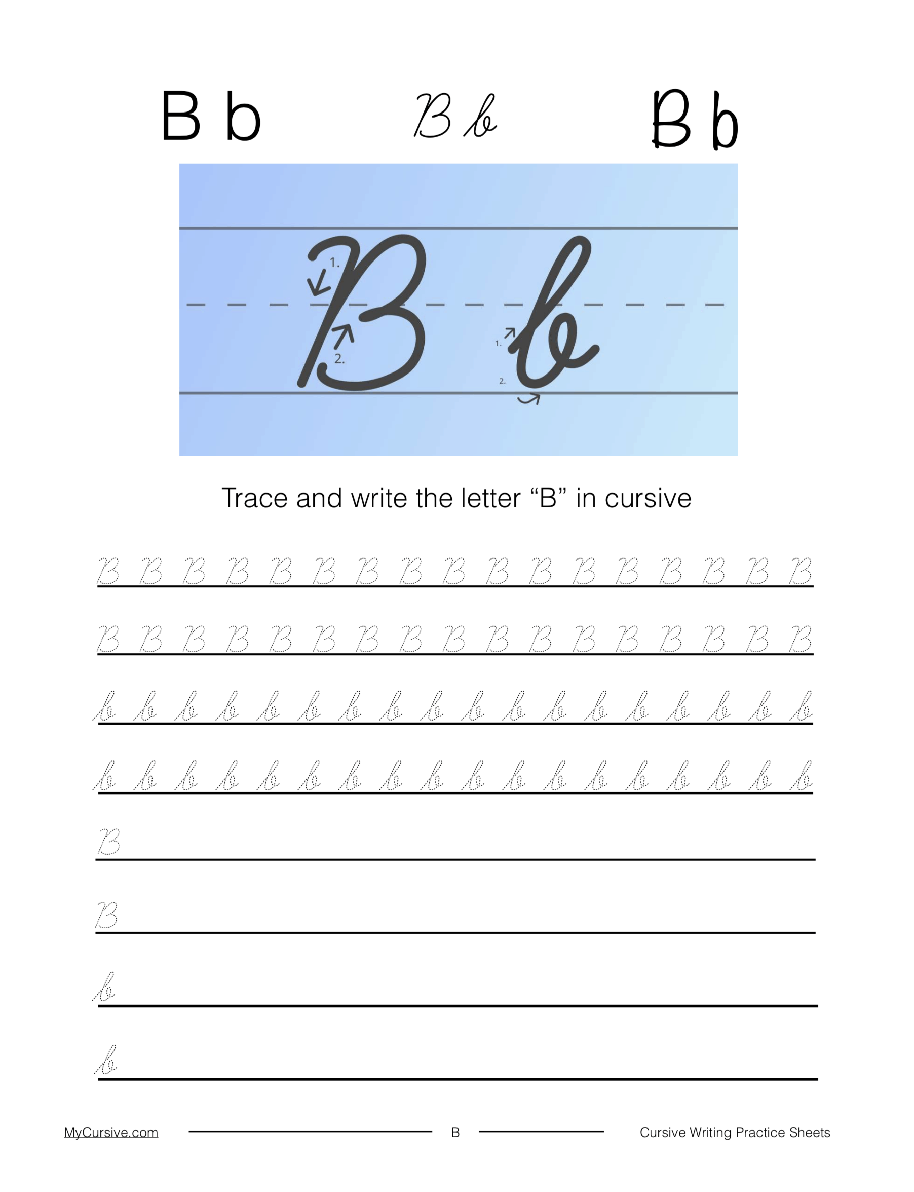 b in cursive uppercase