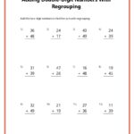 Double Digit Addition With Regrouping Worksheets