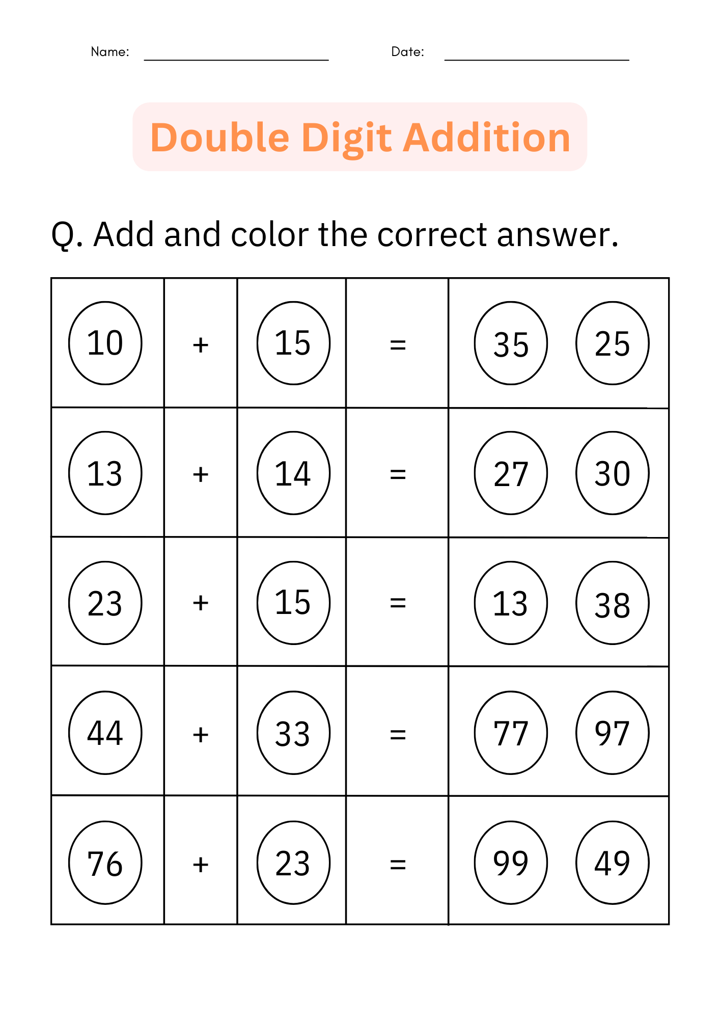 Double Digit Addition With Regrouping Worksheets 2 Digit Addition For Grade 1 Made By Teachers Double Digit Addition With Regrouping Worksheets 2 Digit Addition For Grade 1 Made By Teachers