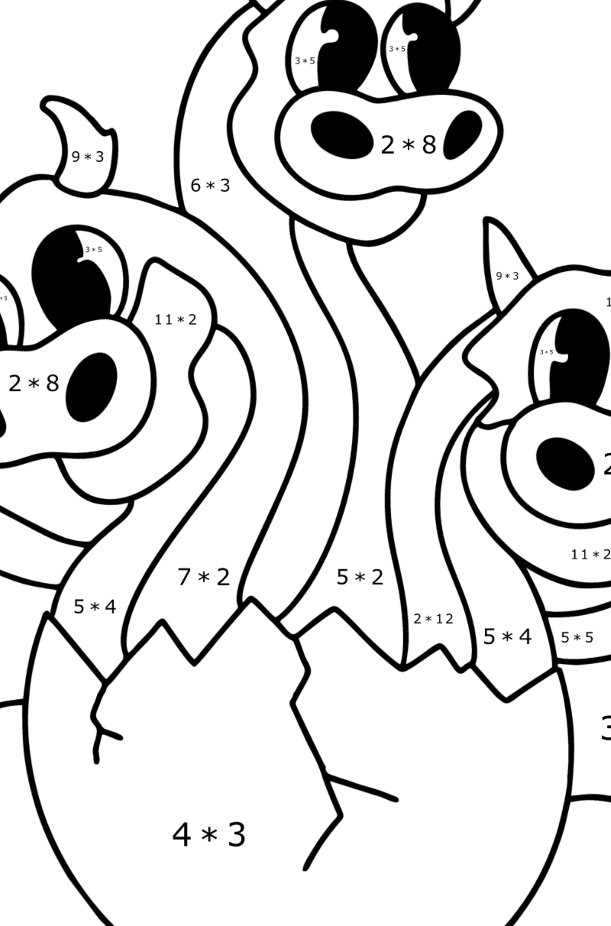multiplication coloring page threes