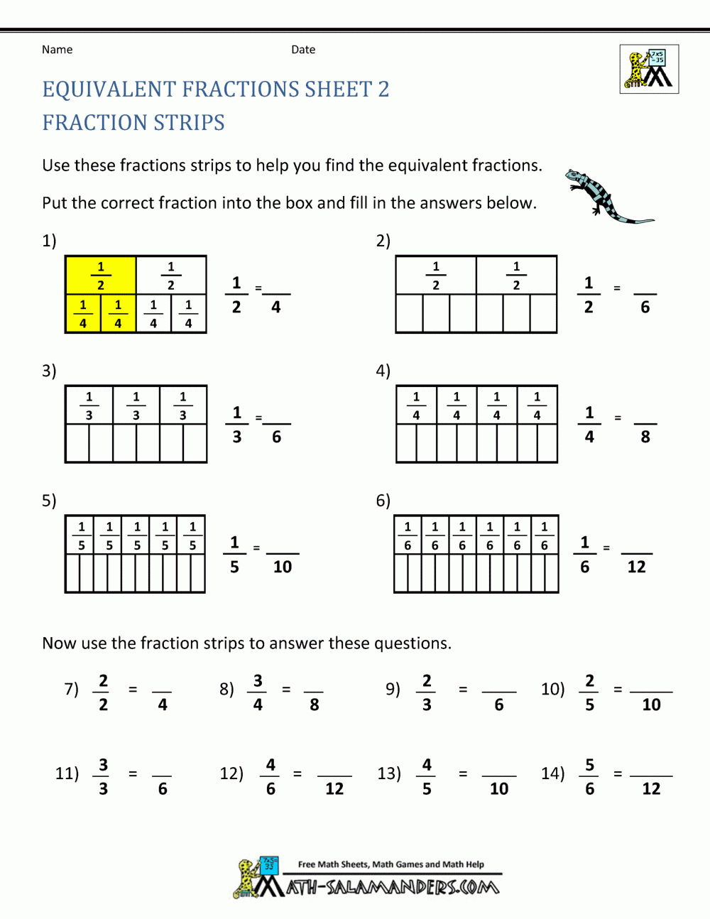 equivalent fractions worksheet grade 4 equivalent fractions worksheet grade 4