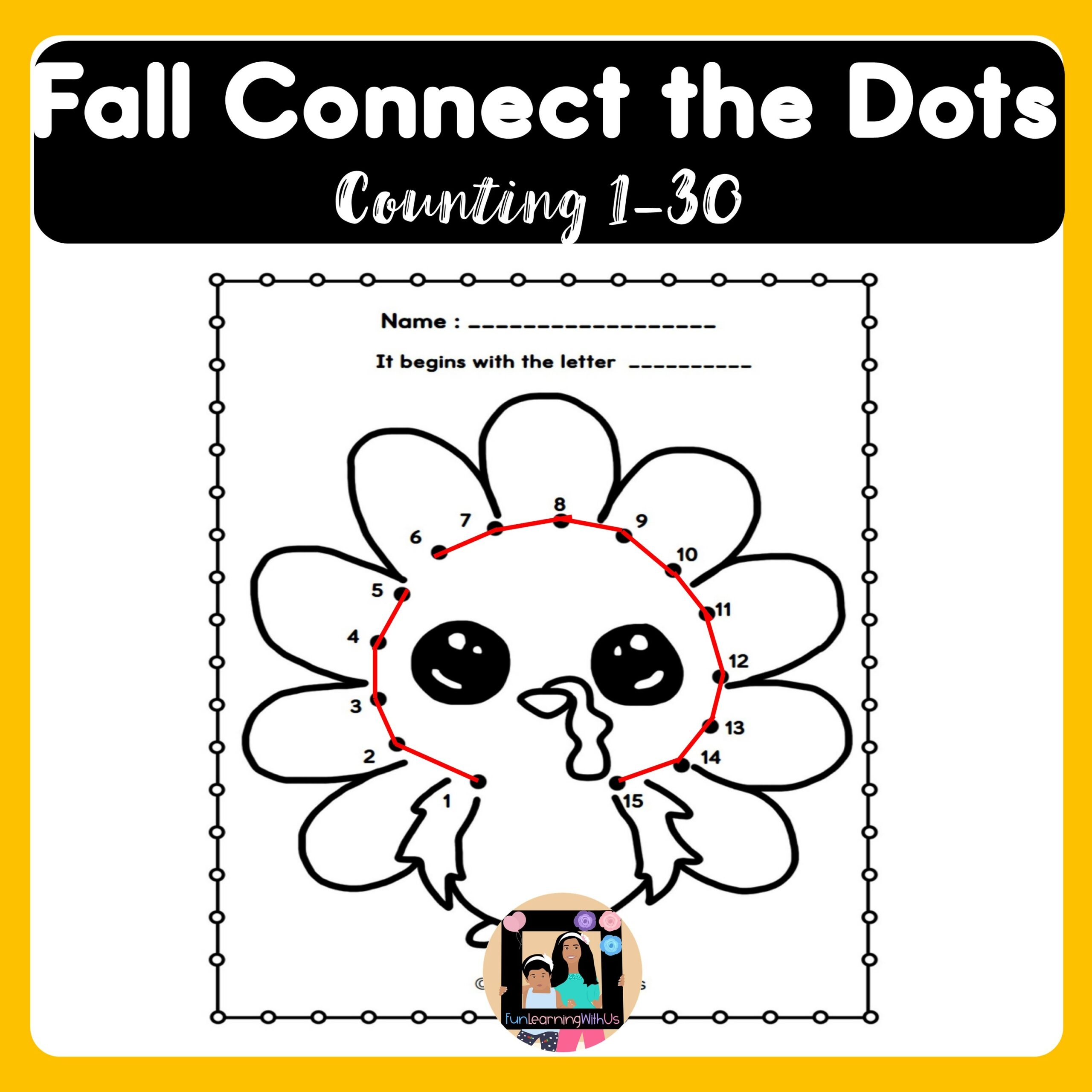 Fall Connect The Dots Dot To Dot Worksheets Made By Teachers
