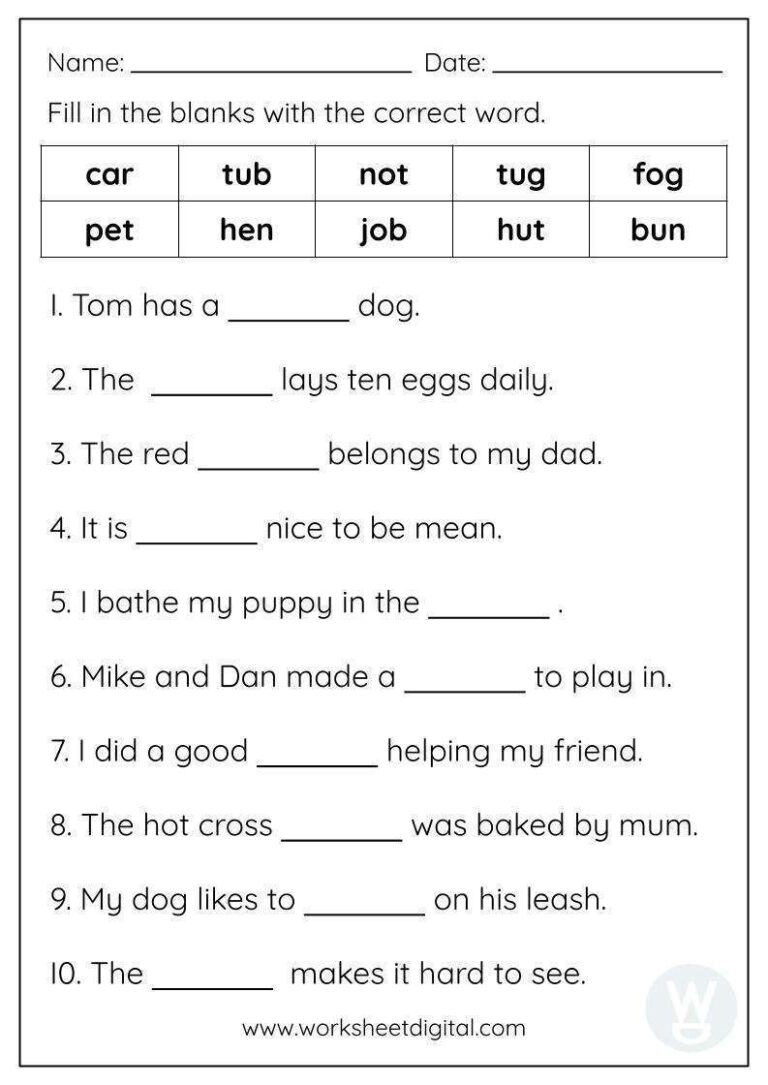 Fill In The Blanks Worksheet Digital 1 Teacher Made Resources