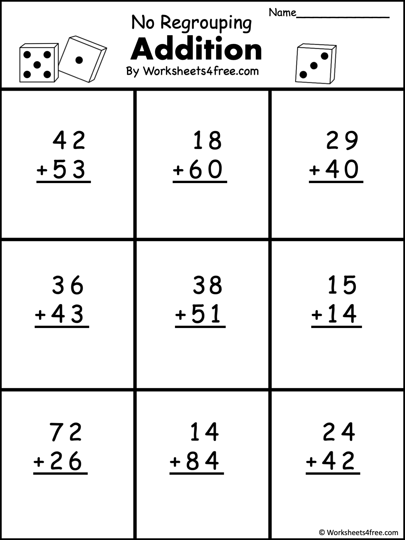 addition with 2 digit numbers