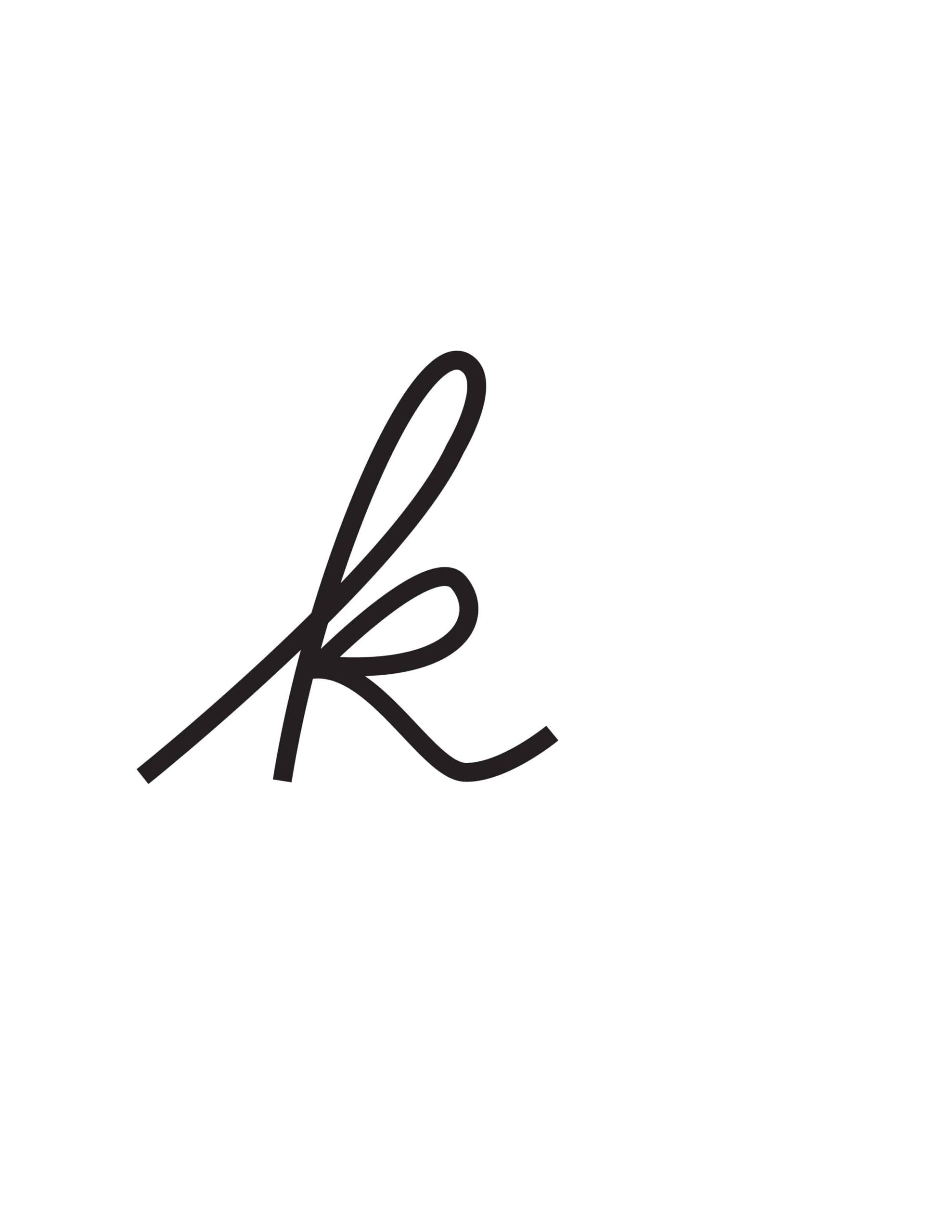 Free Cursive Letters Printable Lowercase K