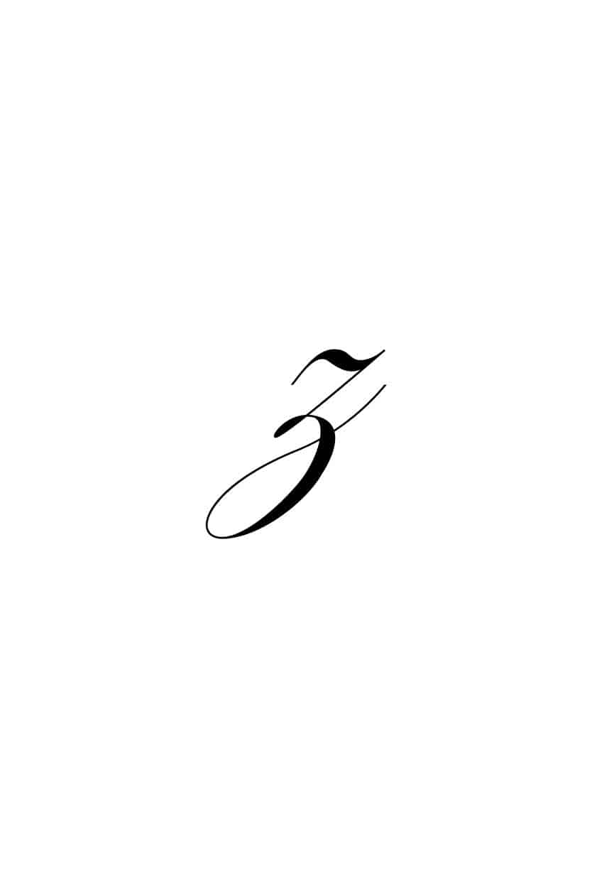 lowercase z in cursive