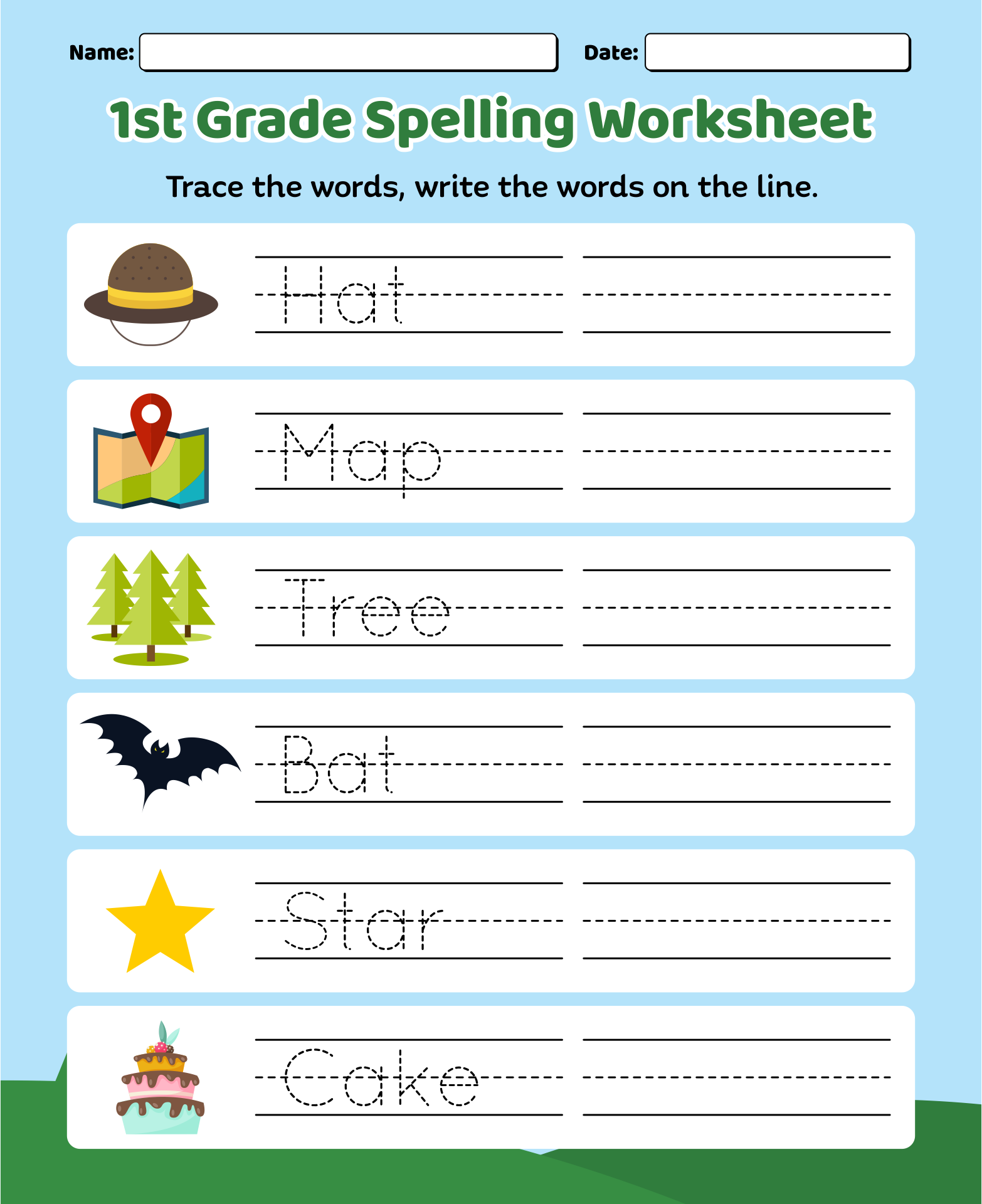 Free First Grade Spelling Worksheets For Kids Worksheets Library