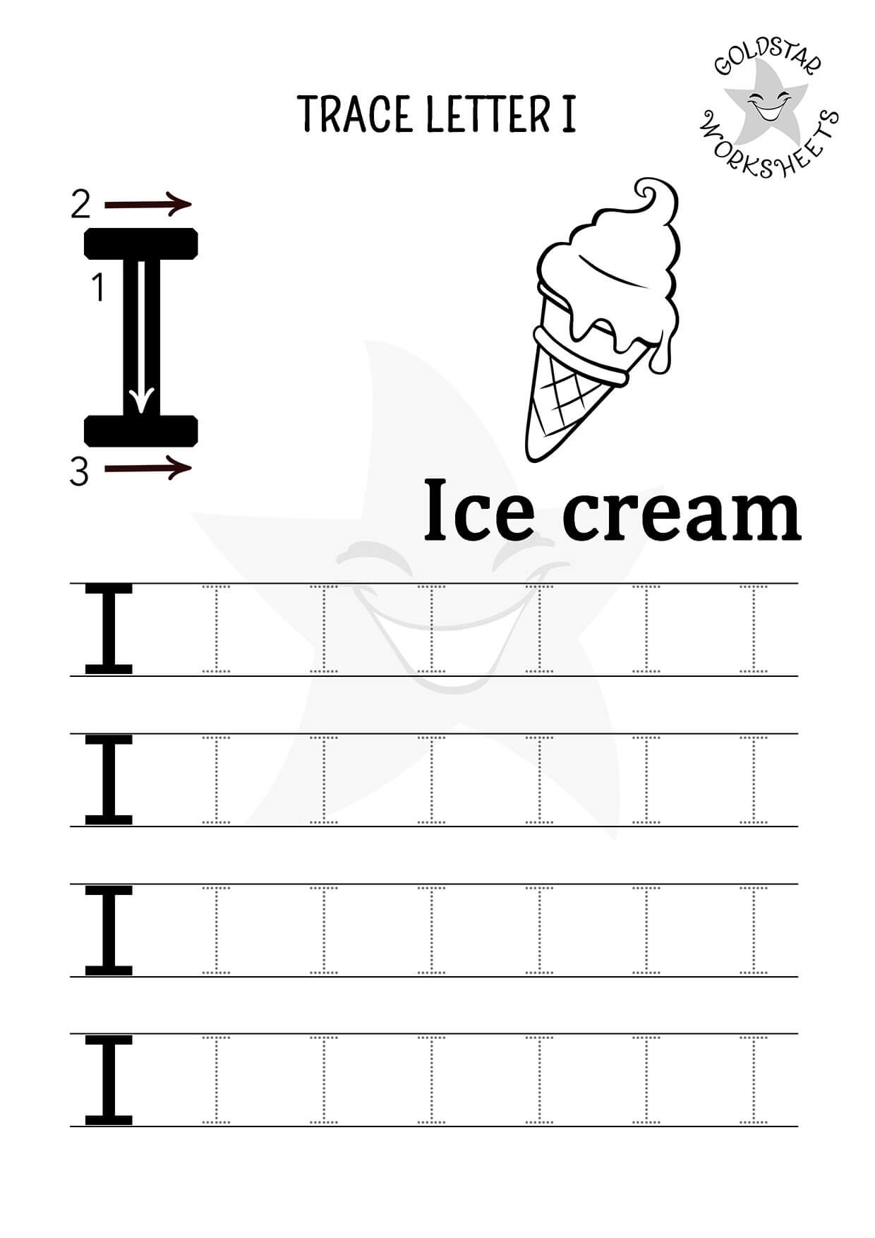 Free Letter I Tracing Worksheets Created By Graphic Designer Teacher Worksheets Library