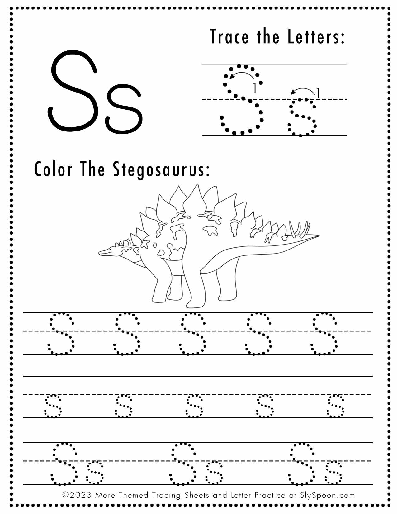 tracing the letter s