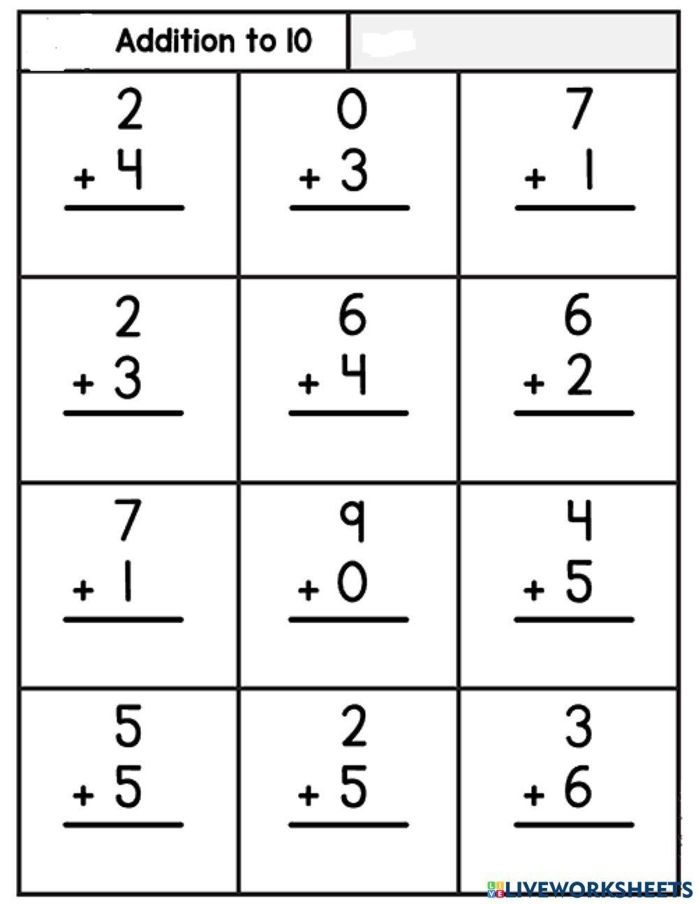 one digit addition worksheets one digit addition worksheets