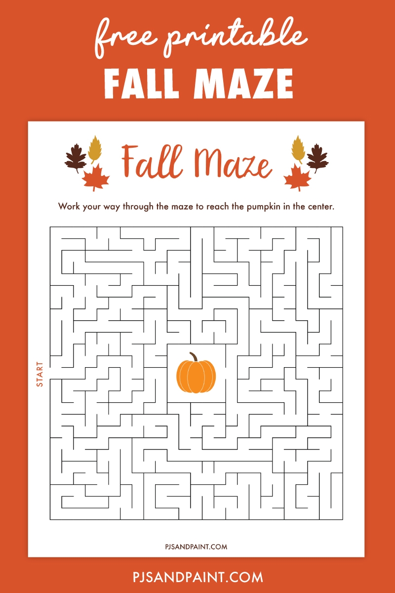 Free Printable Fall Maze Pjs And Paint Free Printable Fall Maze Pjs And Paint