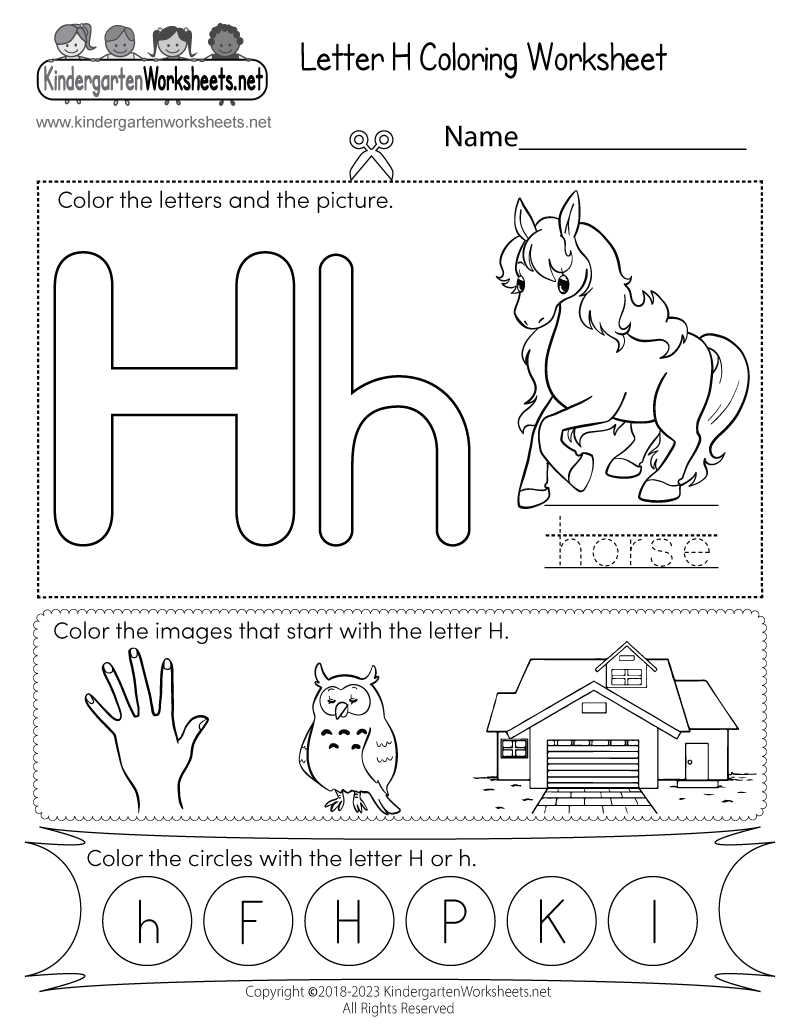 Free Printable Letter H Coloring Worksheet Worksheets Library