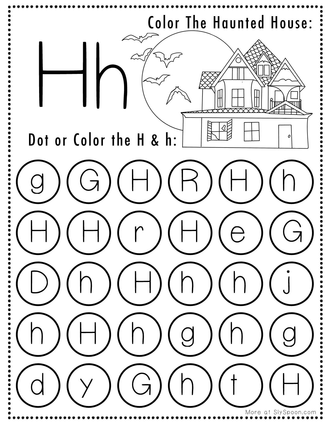 Free Printable Letter H Worksheets Sly Spoon