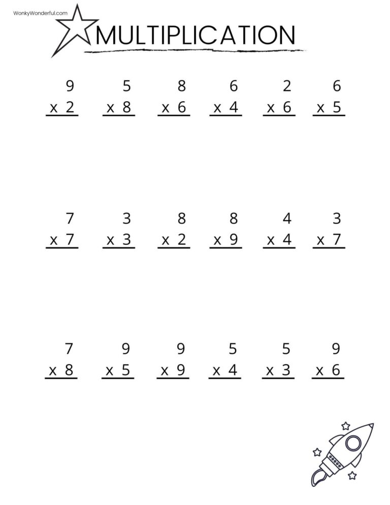 FREE PRINTABLE MULTIPLICATION WORKSHEETS WonkyWonderful